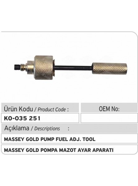 Инструмент для регулировки топливного насоса Massey Gold